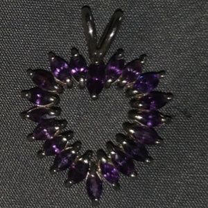 Sterling Silver Amethyst Heart Pendant